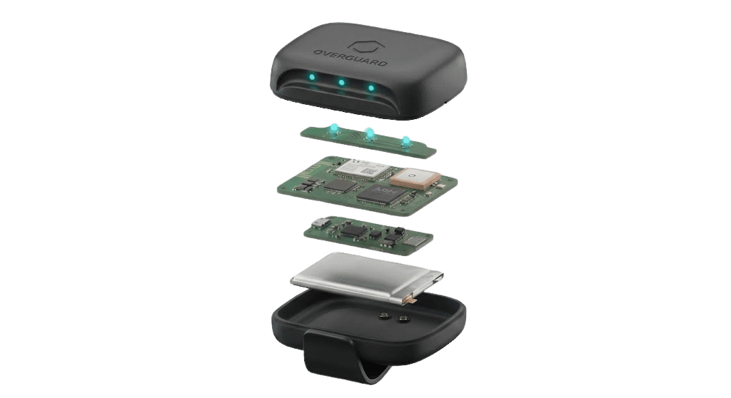 Overguard S1 exploded view showing all internal components
